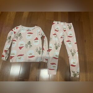 Carter's Pink Santa and Reindeer Kids Pajamas